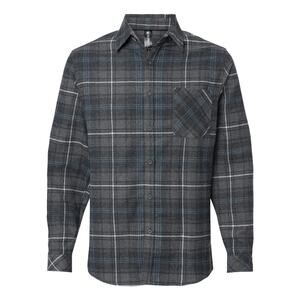 Burnside Mens 8212 Flannel Shirt, Size Men's Small, Charcoal Blue Buffalo Plaid